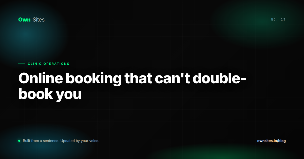 Online booking that can't double-book you