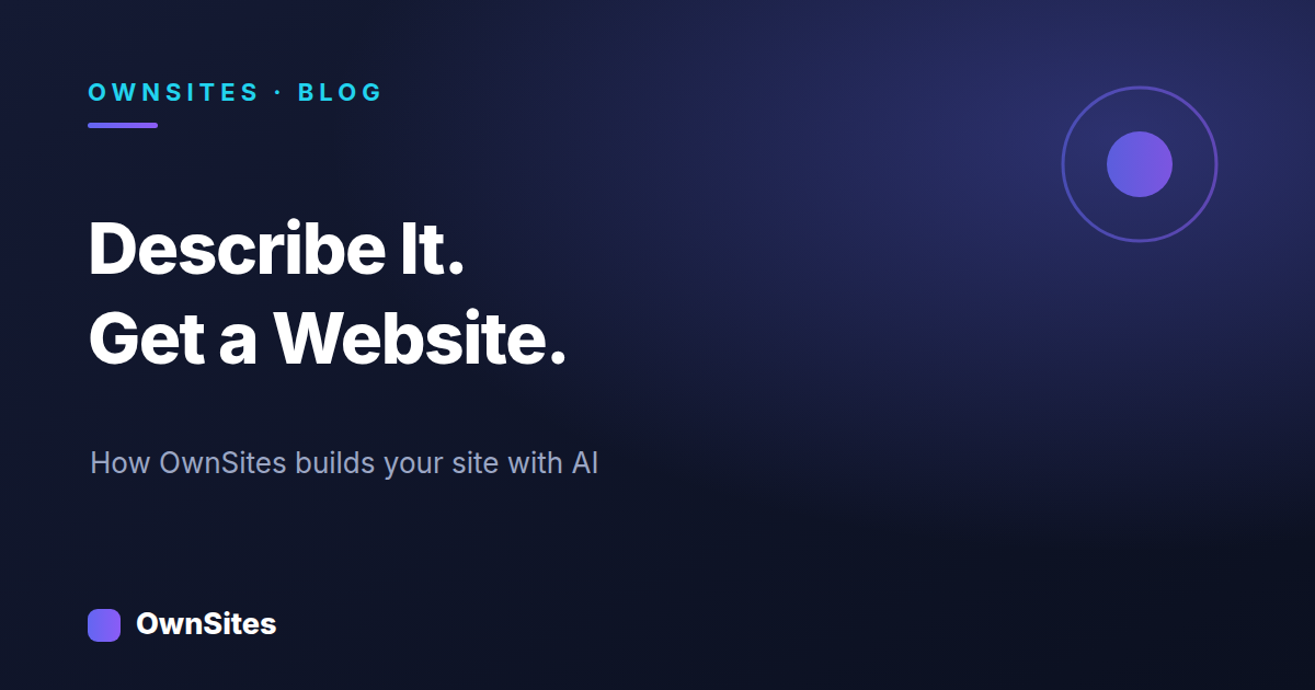 From a Sentence to a Site: How OwnSites Builds Your Website with AI